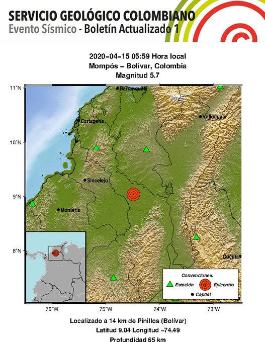 Sismo De 5.7 Sacudió A Colombia; Hasta Ahora No Se Reportan ...